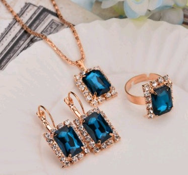 Water Drop Diamond Necklace, Earrings & Rings Sets