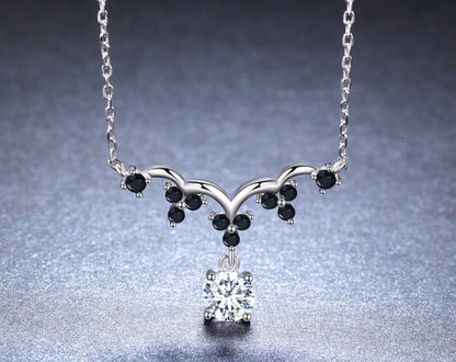 Elegant Sterling Silver Zircon Necklace