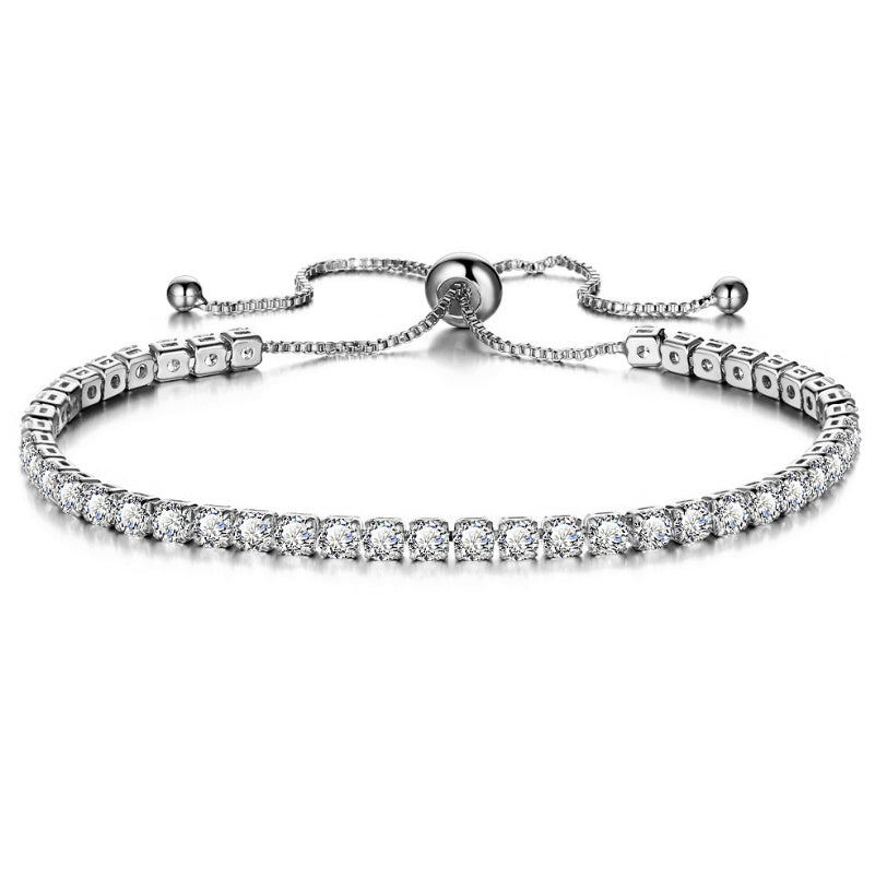 Gold Push Pull Zircon Bracelet