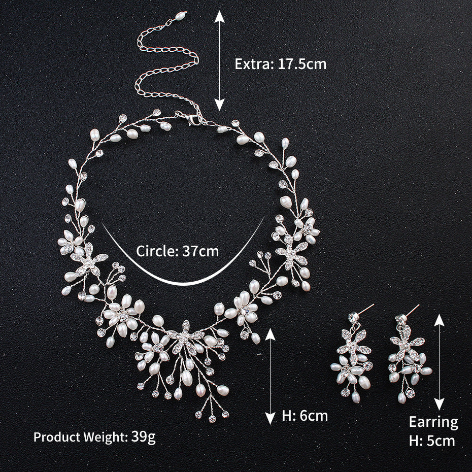 Pearl Necklace and Earring Set