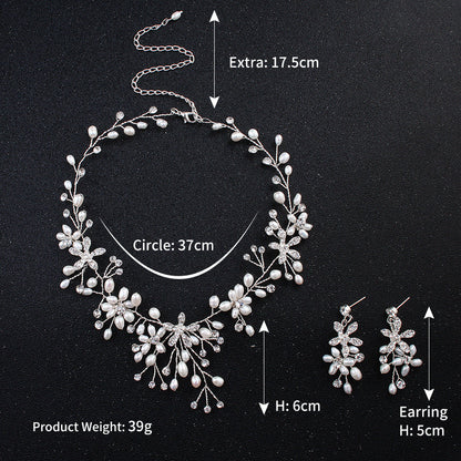 Pearl Necklace and Earring Set