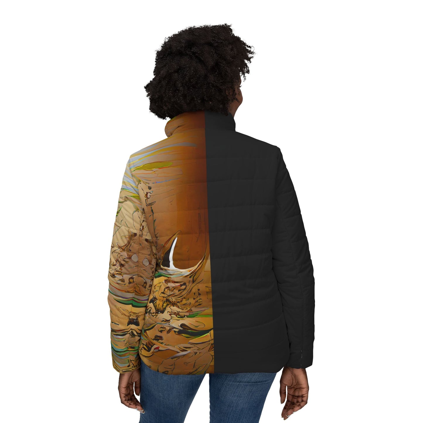Half Black Half Gāolàng - Womens Puffer Jacket