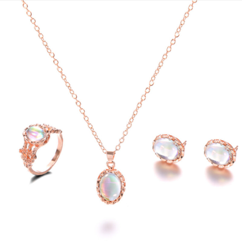 Coloured Pearl Pendant Necklace Set