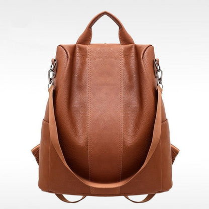 Large Capacity Leather Backpack