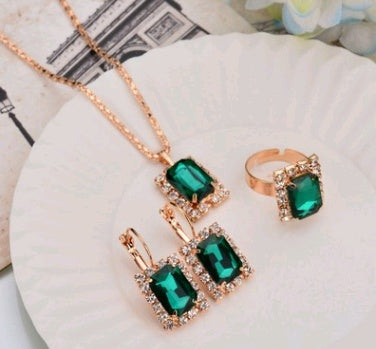Water Drop Diamond Necklace, Earrings & Rings Sets