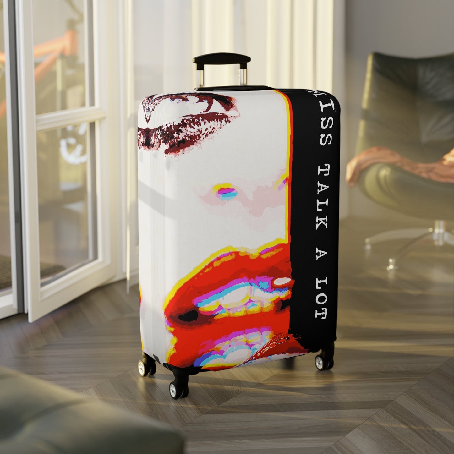 Miss Talk A Lot – Protective Suitcase Cover