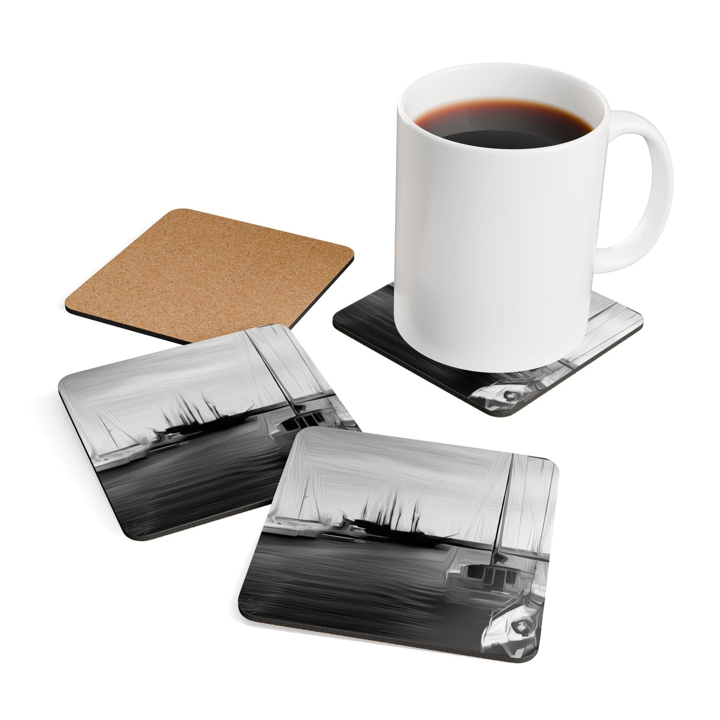 The Sleeping Yachts (at Night) - Coaster Set