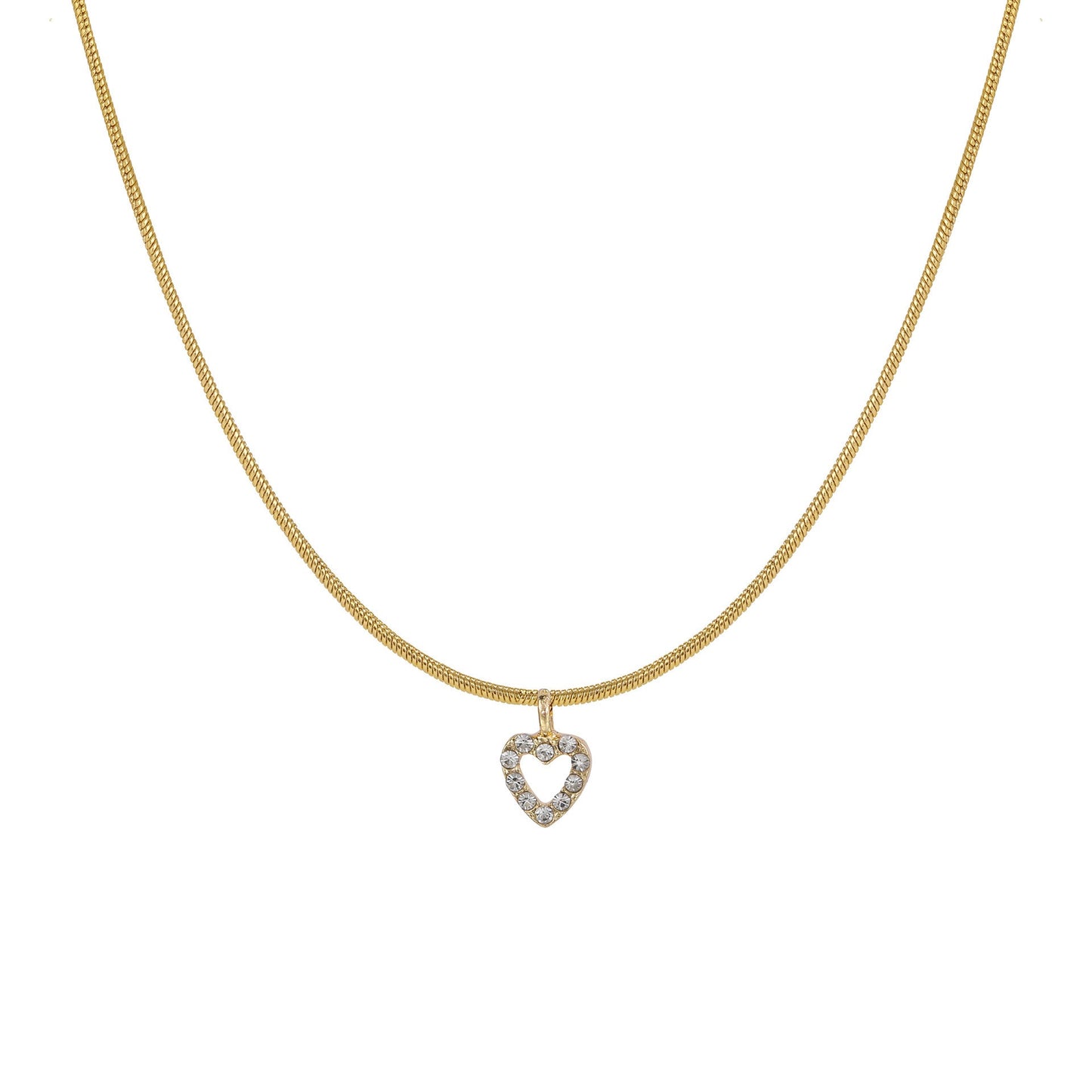 Unisex Heart Zircon Sweater Chain Necklace