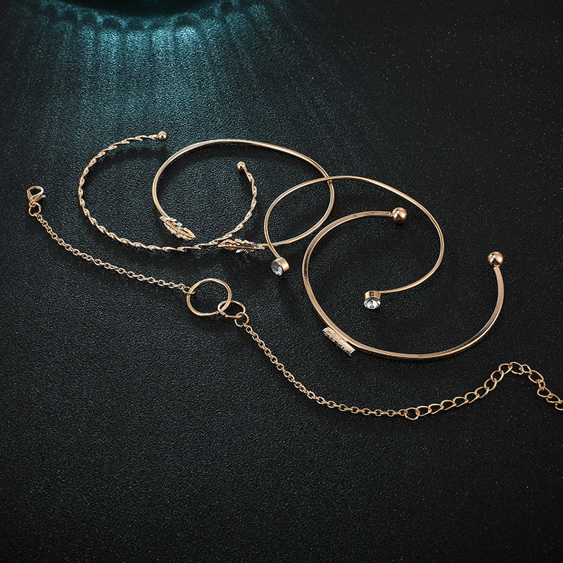 Leaf Circle 5-Piece Set Bracelets