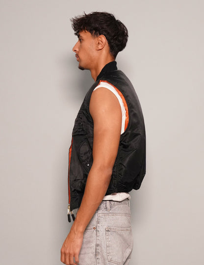 Bomber Gilet in Black