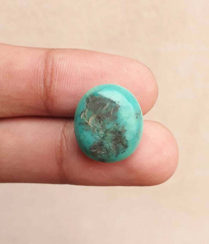 Natural Certified Turquoise - Blue Turquoise Feroza-15ct-17x15mm