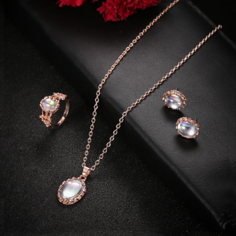 Coloured Pearl Pendant Necklace Set