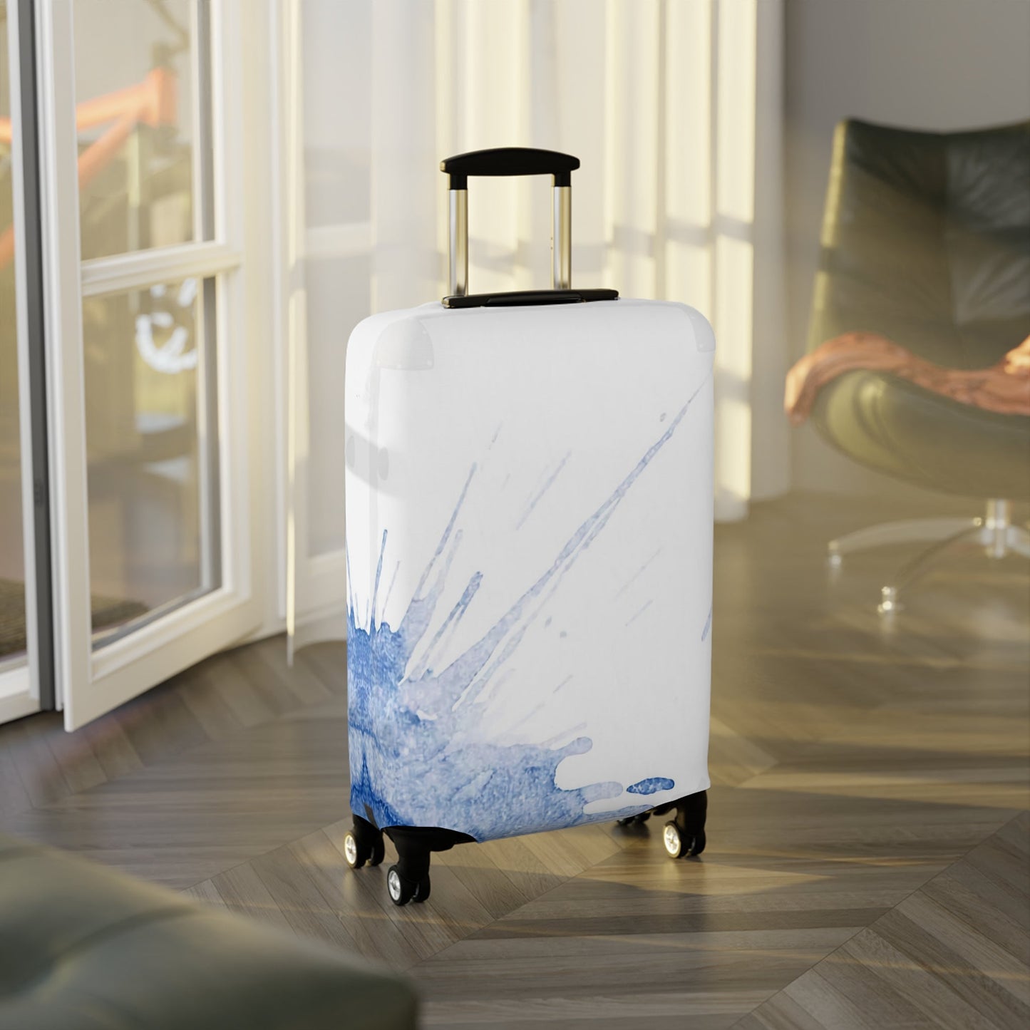 Watercolour Blue Splash – Protective Suitcase Cover