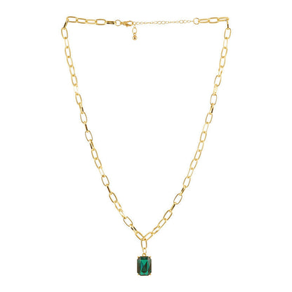 Retro Emerald Rhinestone Necklace