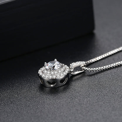 Zircon Round Pendant Necklace
