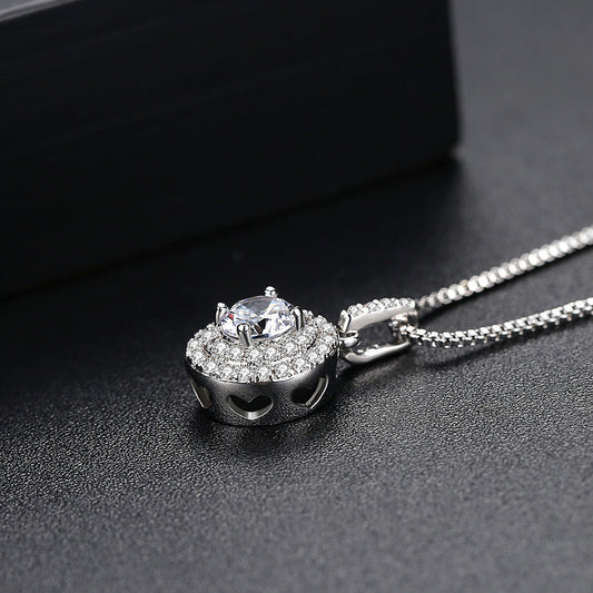 Zircon Round Pendant Necklace