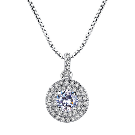 Zircon Round Pendant Necklace