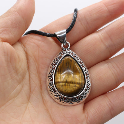 Natural Semi-Precious Stone Pendant Necklace
