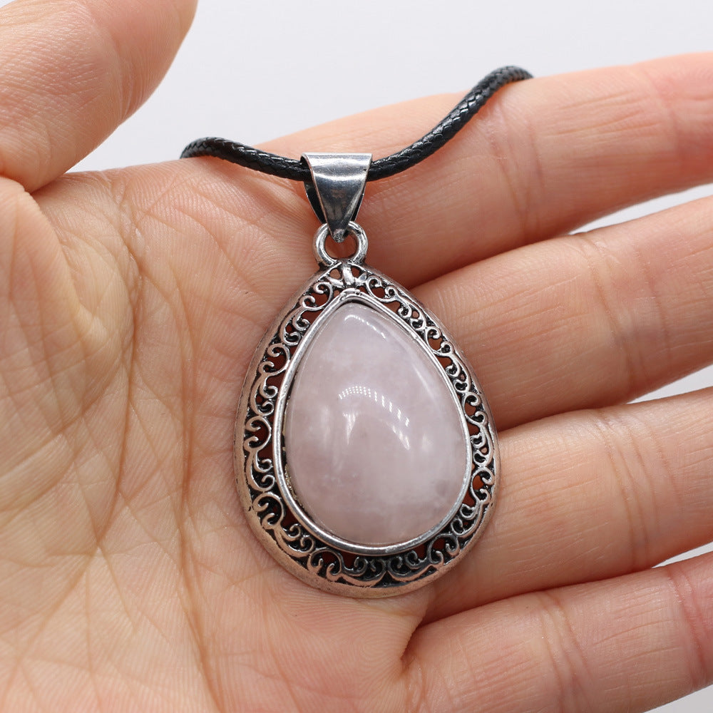Natural Semi-Precious Stone Pendant Necklace