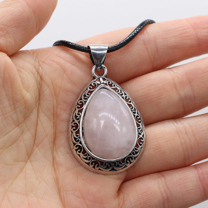 Natural Semi-Precious Stone Pendant Necklace