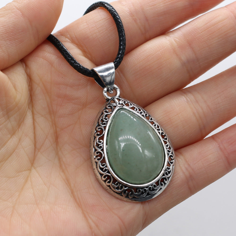 Natural Semi-Precious Stone Pendant Necklace