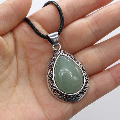 Natural Semi-Precious Stone Pendant Necklace