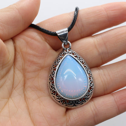 Natural Semi-Precious Stone Pendant Necklace