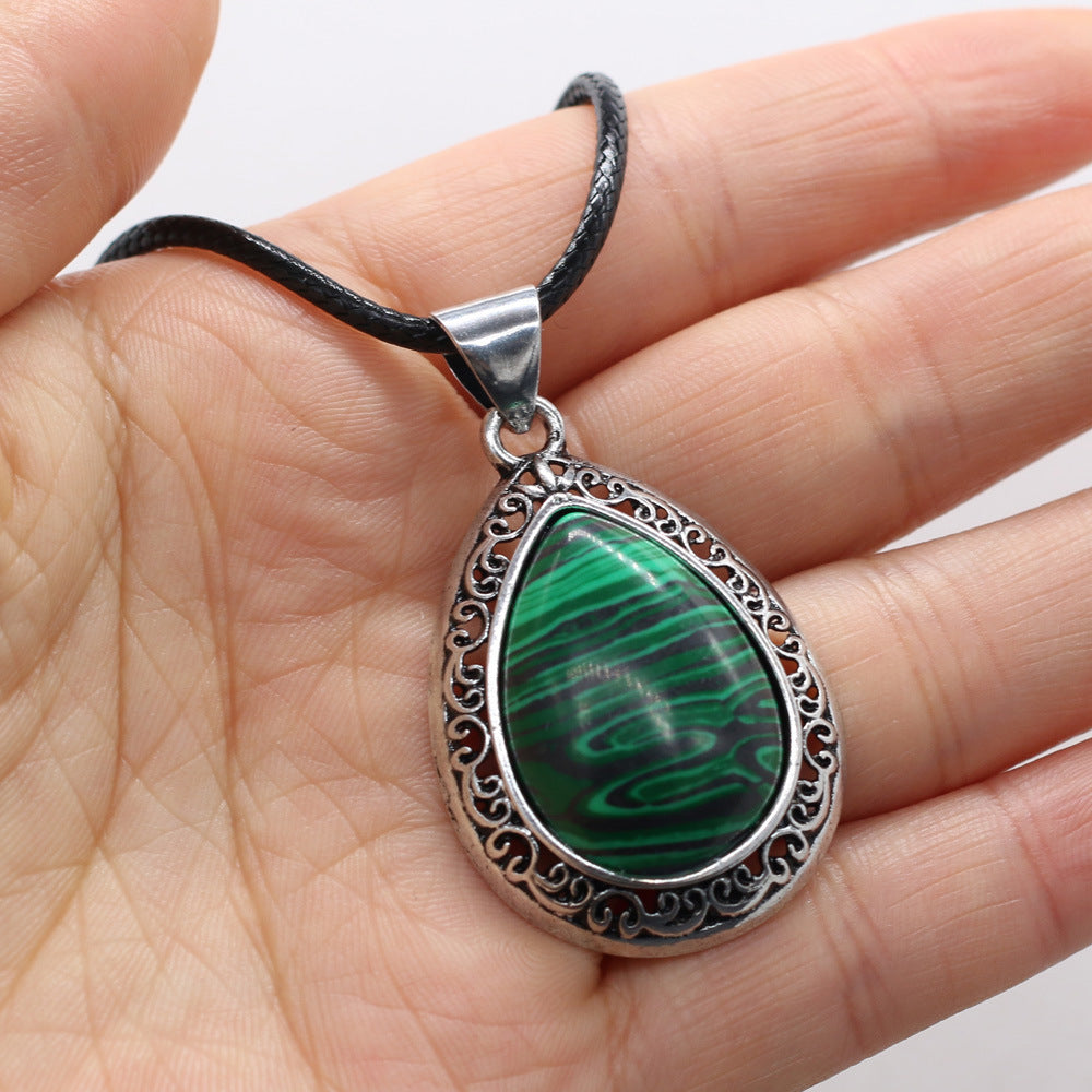 Natural Semi-Precious Stone Pendant Necklace