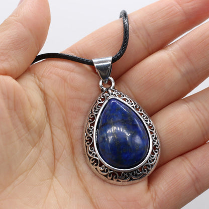Natural Semi-Precious Stone Pendant Necklace