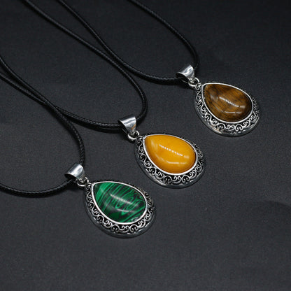 Natural Semi-Precious Stone Pendant Necklace