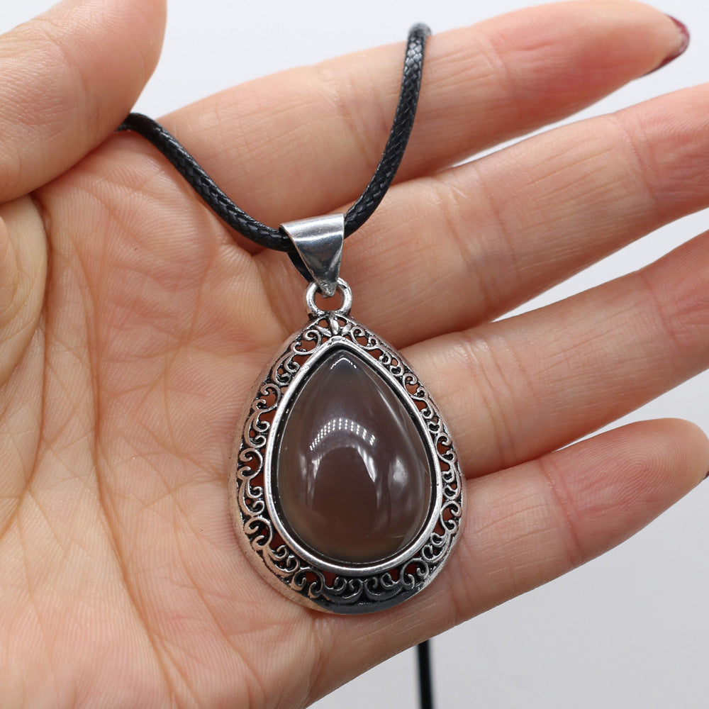 Natural Semi-Precious Stone Pendant Necklace