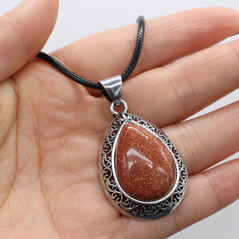 Natural Semi-Precious Stone Pendant Necklace