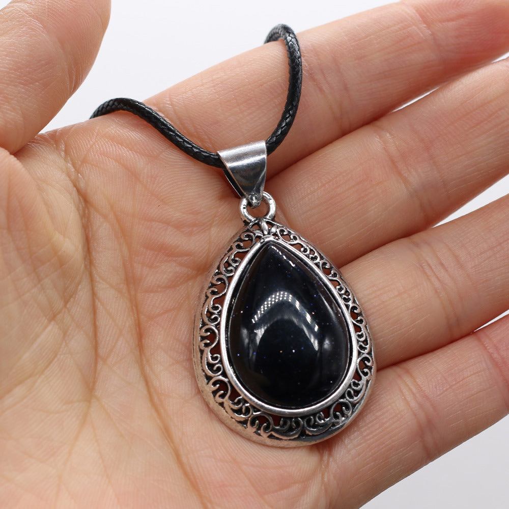 Natural Semi-Precious Stone Pendant Necklace