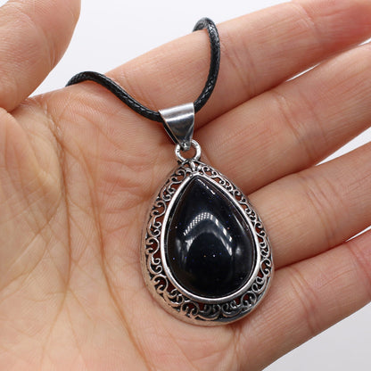 Natural Semi-Precious Stone Pendant Necklace