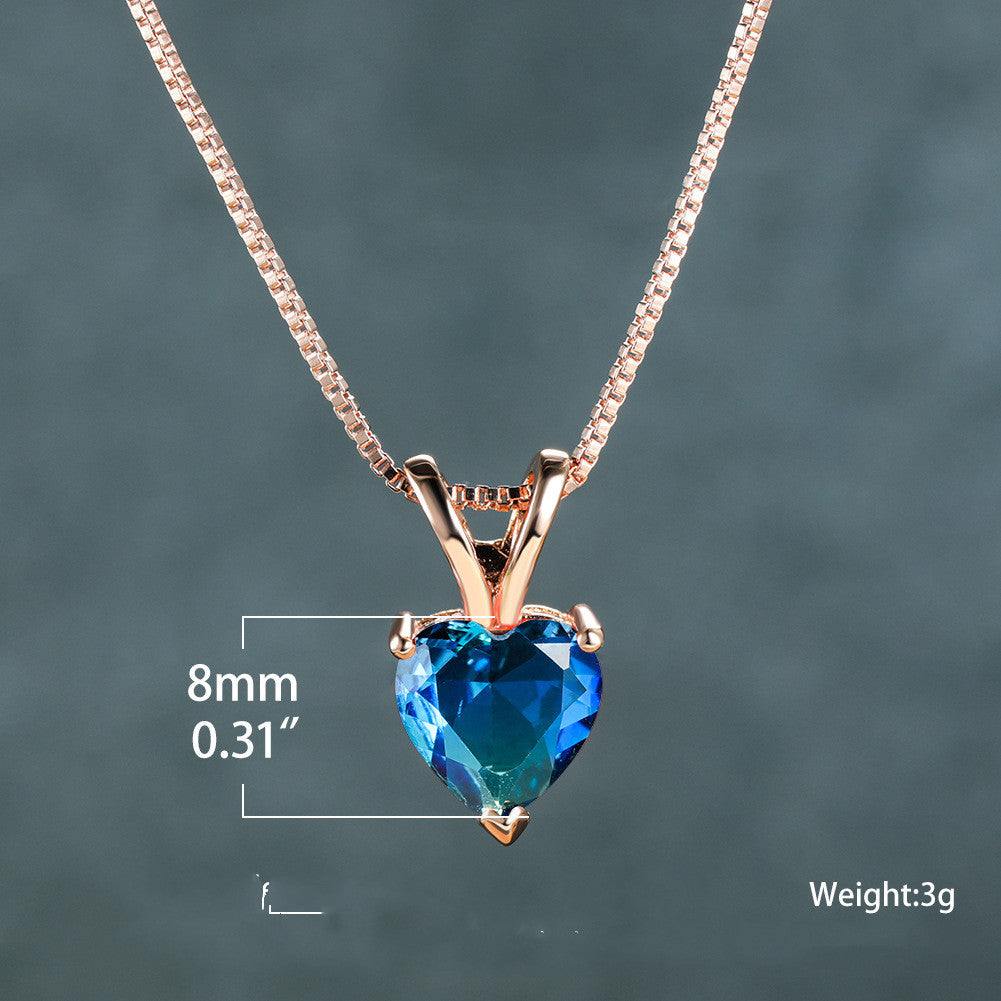Tourmaline Stone Heart Necklace