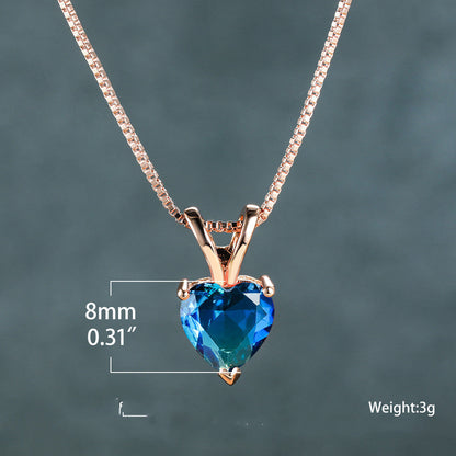 Tourmaline Stone Heart Necklace