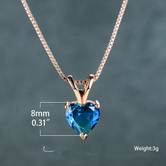 Tourmaline Stone Heart Necklace