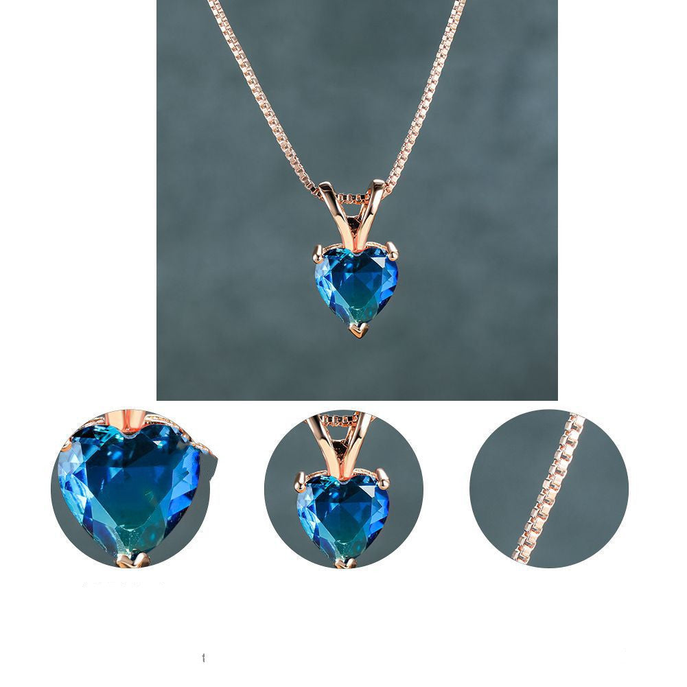 Tourmaline Stone Heart Necklace