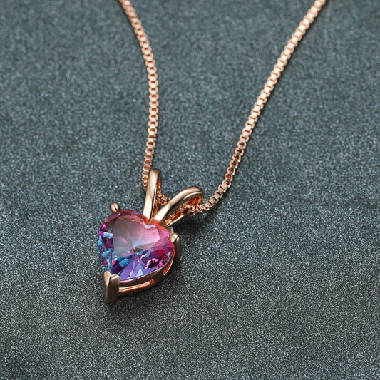Tourmaline Stone Heart Necklace