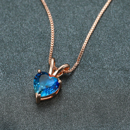 Tourmaline Stone Heart Necklace
