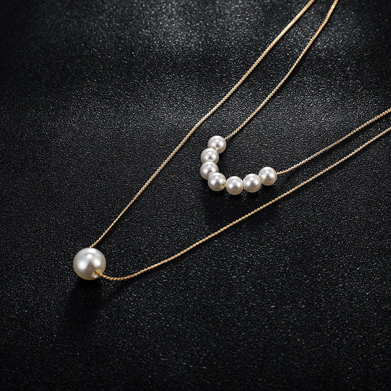 Double Pearl Necklace