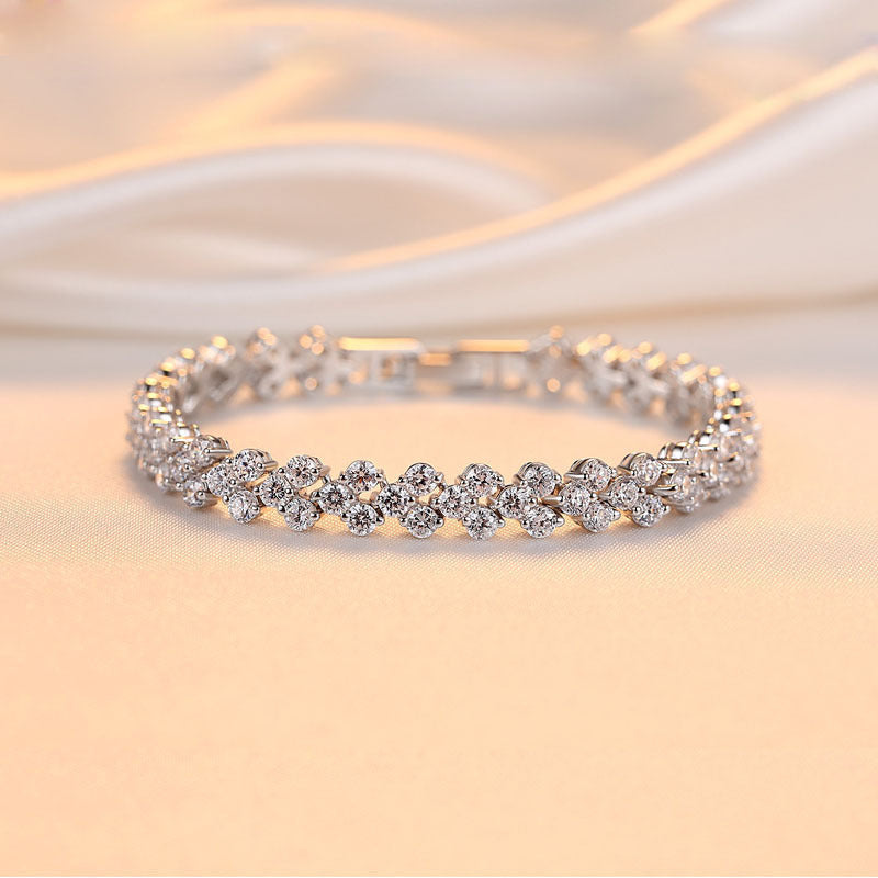 Exotic Zircon Flower Bracelet