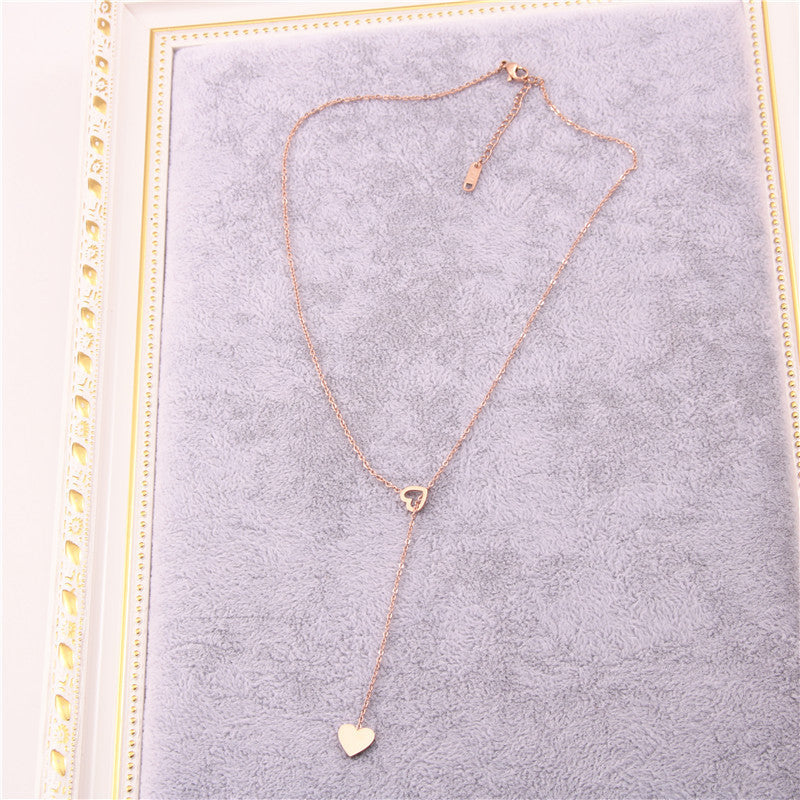 Long Pendant Heart-Shaped Necklace