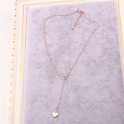 Long Pendant Heart-Shaped Necklace