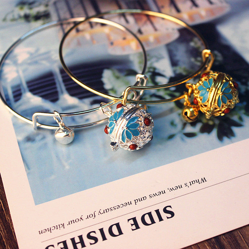 Bronze Cloisonné Fragrance Perfume Bell Bracelet
