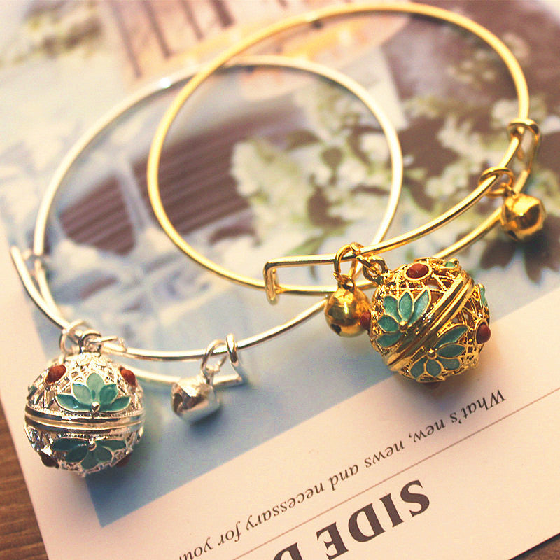 Bronze Cloisonné Fragrance Perfume Bell Bracelet