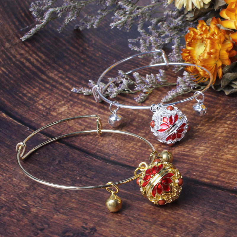Bronze Cloisonné Fragrance Perfume Bell Bracelet