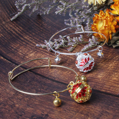 Bronze Cloisonné Fragrance Perfume Bell Bracelet