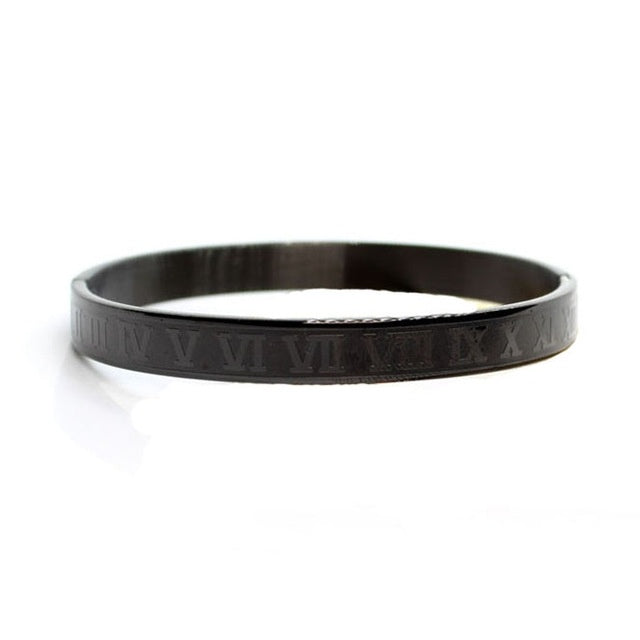 Unisex Roman Numeral Stainless Steel Chain Bracelets