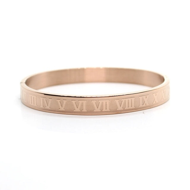 Unisex Roman Numeral Stainless Steel Chain Bracelets